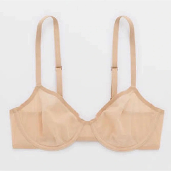 Aerie Smoothez Balconette Mesh Wired Bra Nude NWT - Picture 1 of 3